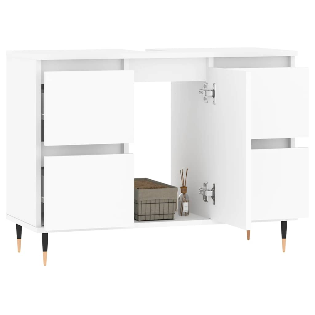 Bathroom Cabinet White 80x33x60 cm Wood Material