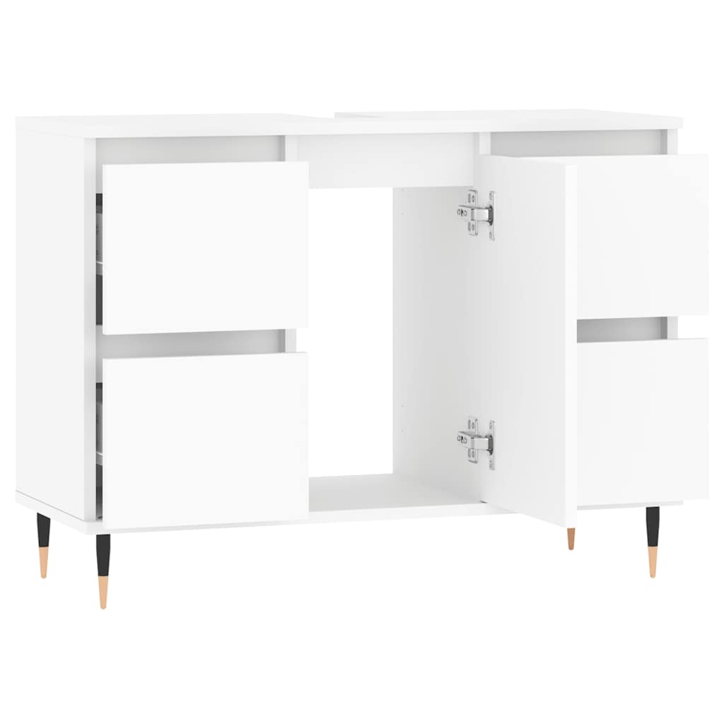 Bathroom Cabinet White 80x33x60 cm Wood Material