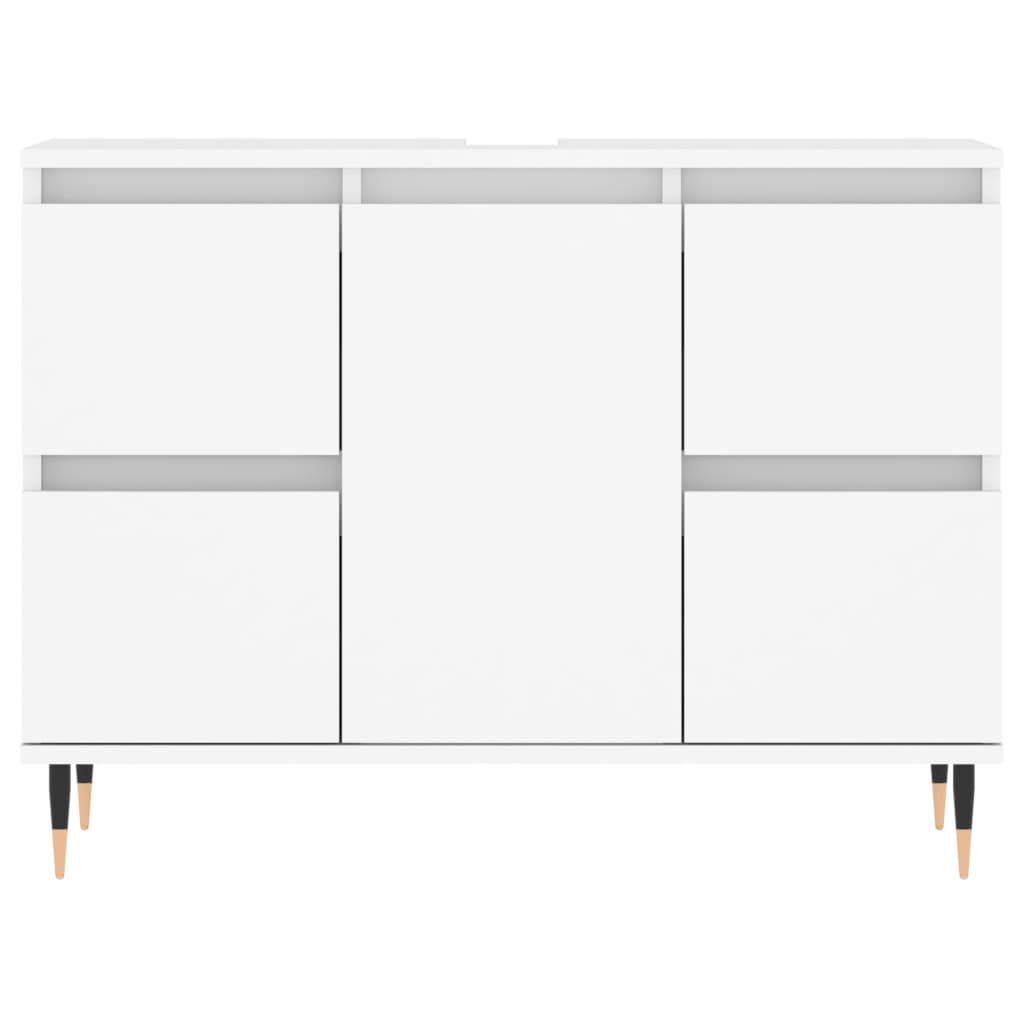 Badschrank Weiß 80x33x60 cm Holzwerkstoff