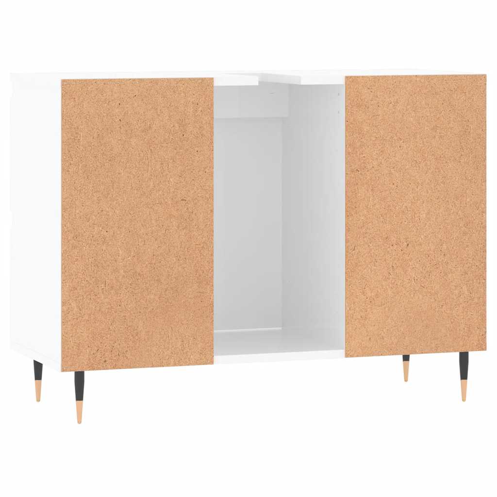 Badschrank Hochglanz-Weiß 80x33x60 cm Holzwerkstoff