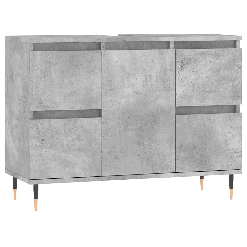 Bathroom cabinet concrete gray 80x33x60 cm made of wood