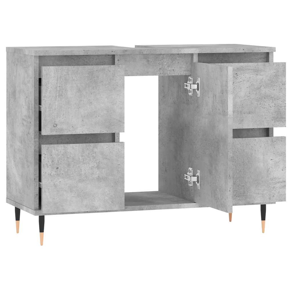 Bathroom cabinet concrete gray 80x33x60 cm made of wood