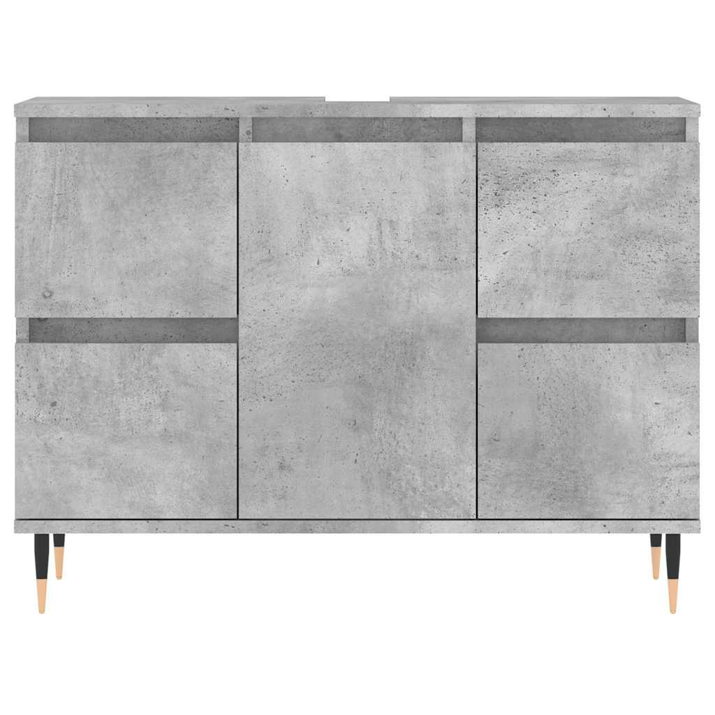 Bathroom cabinet concrete gray 80x33x60 cm made of wood