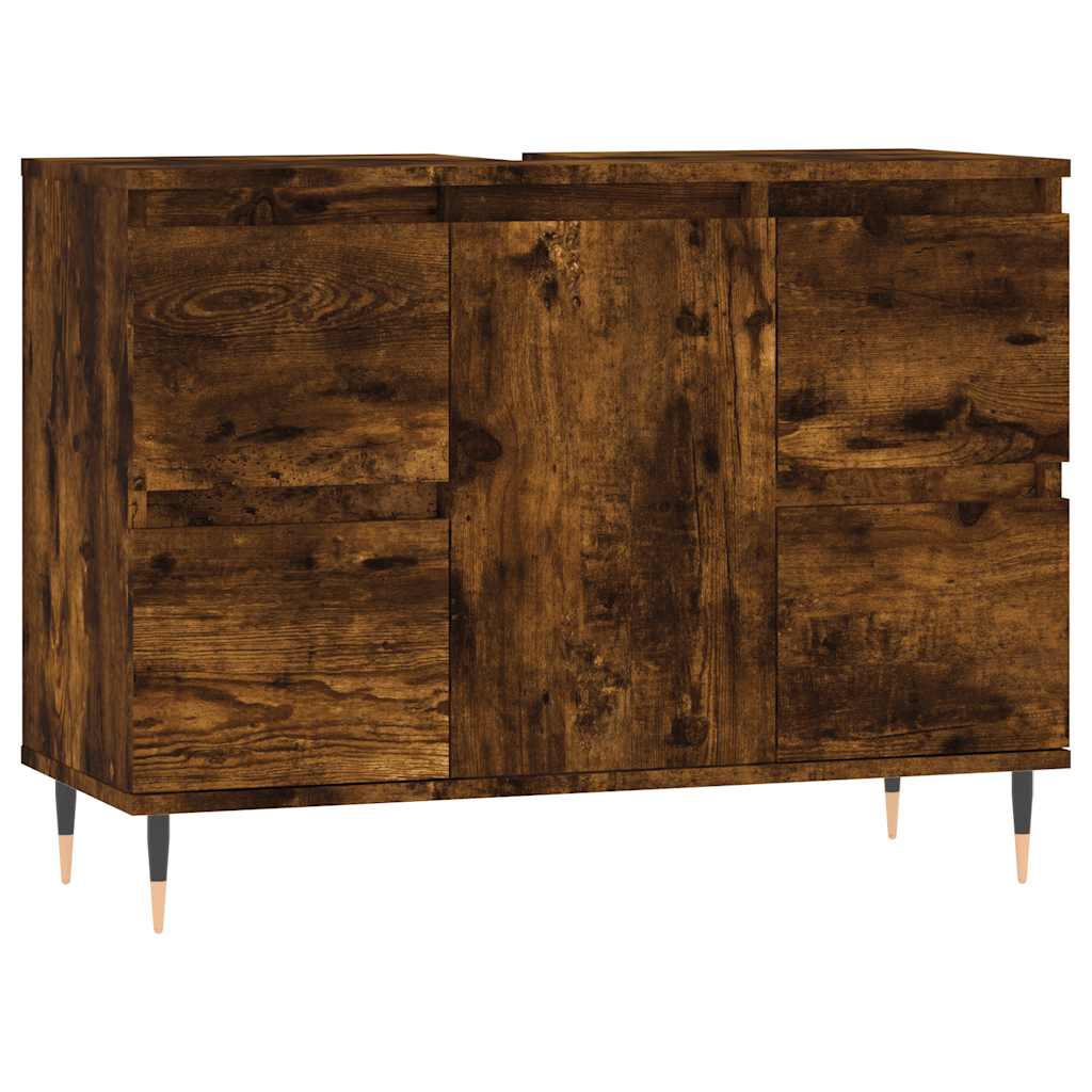 Badschrank Räuchereiche 80x33x60 cm Holzwerkstoff