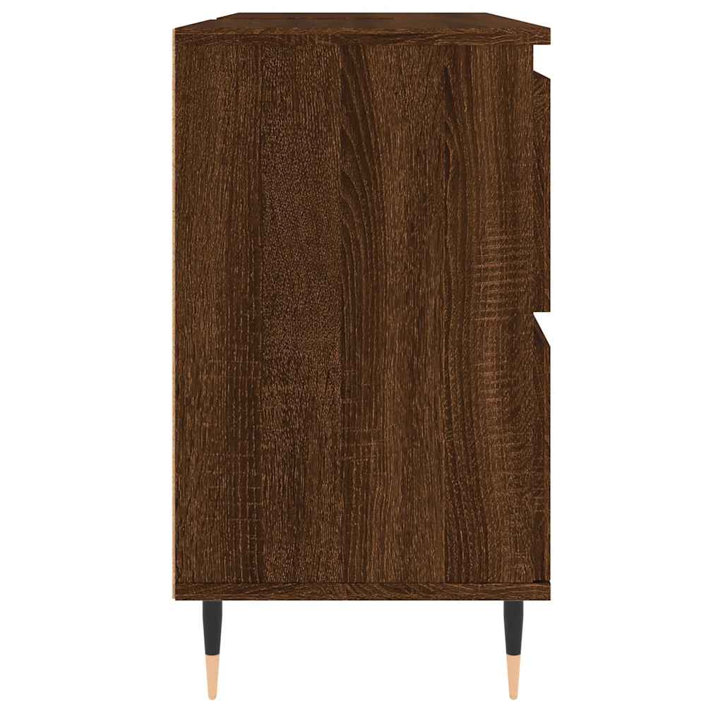 Bathroom Cabinet Brown Oak Look 80x33x60 cm Wood Material