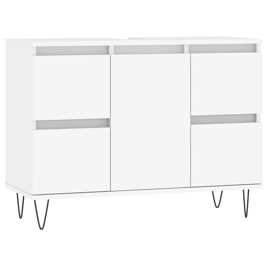 Badschrank Weiß 80x33x60 cm Holzwerkstoff