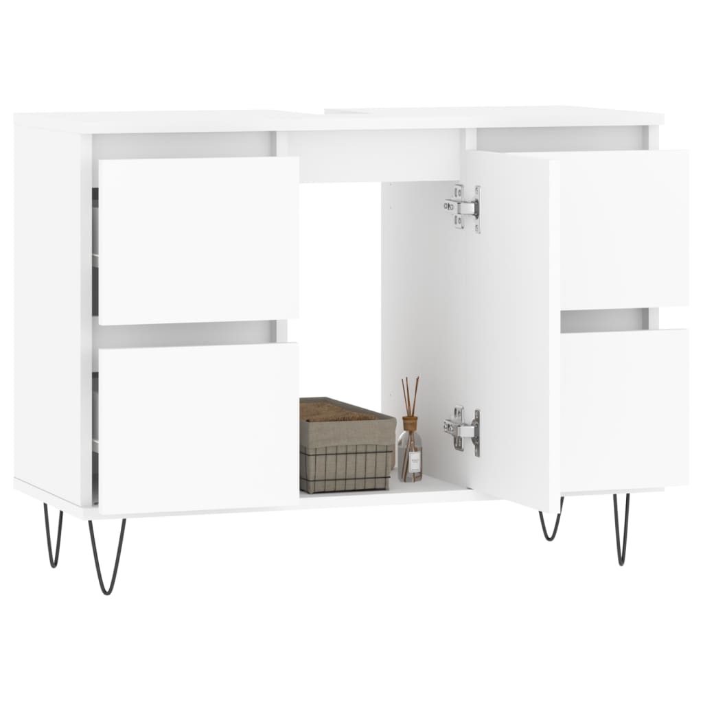 Bathroom Cabinet White 80x33x60 cm Wood Material