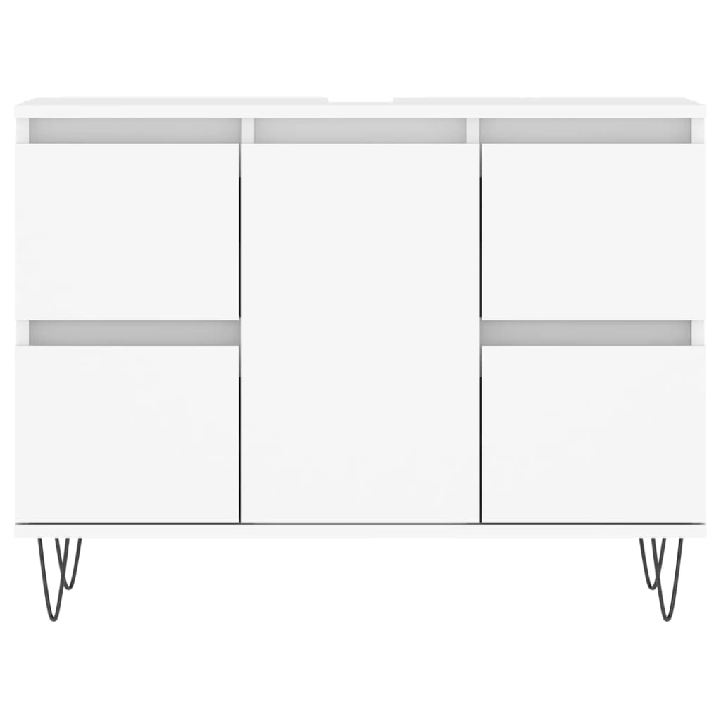 Badschrank Weiß 80x33x60 cm Holzwerkstoff