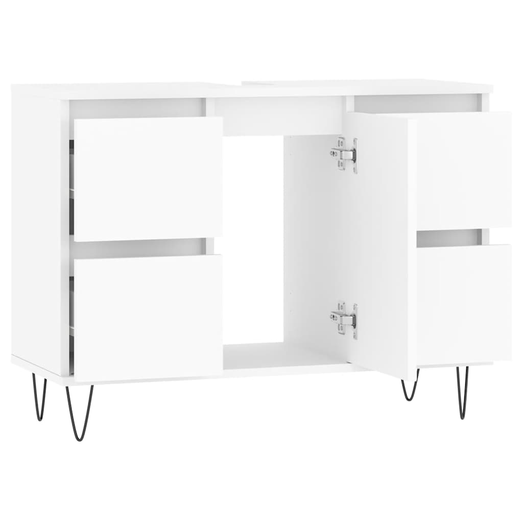 Bathroom Cabinet White 80x33x60 cm Wood Material