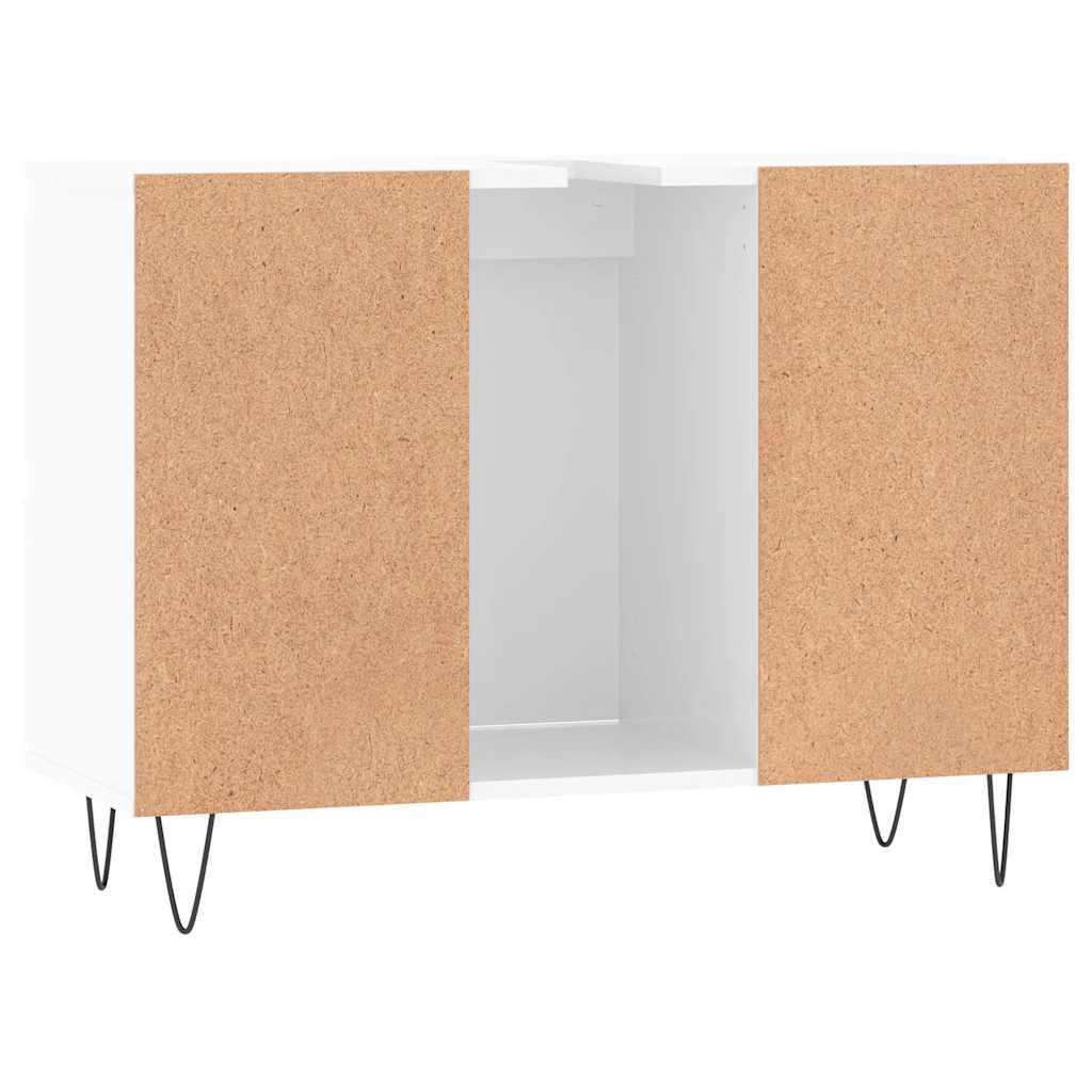 Badschrank Hochglanz-Weiß 80x33x60 cm Holzwerkstoff