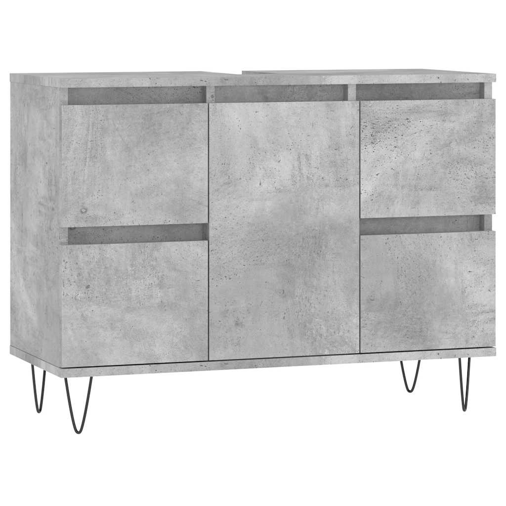 Bathroom cabinet concrete gray 80x33x60 cm made of wood