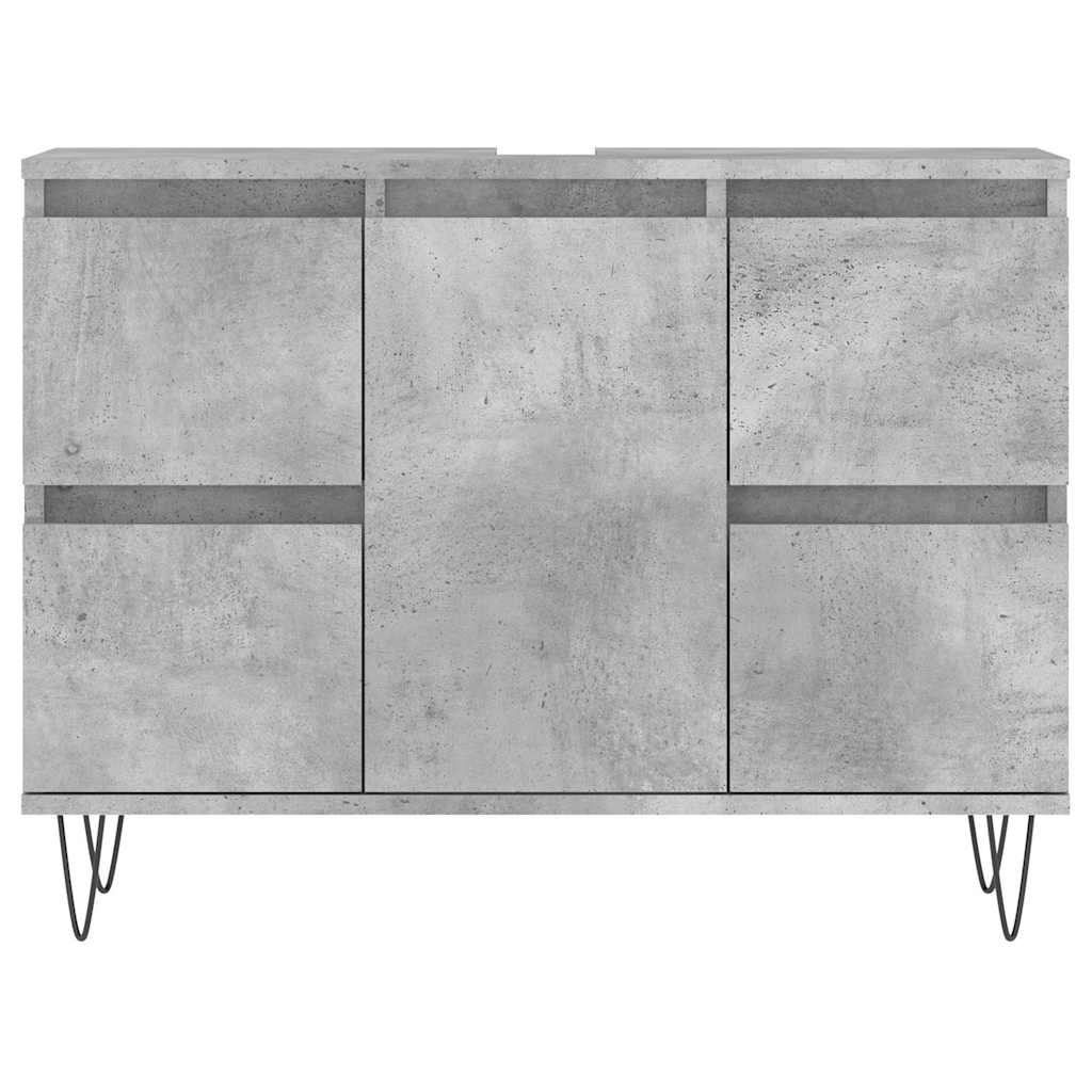 Bathroom cabinet concrete gray 80x33x60 cm made of wood