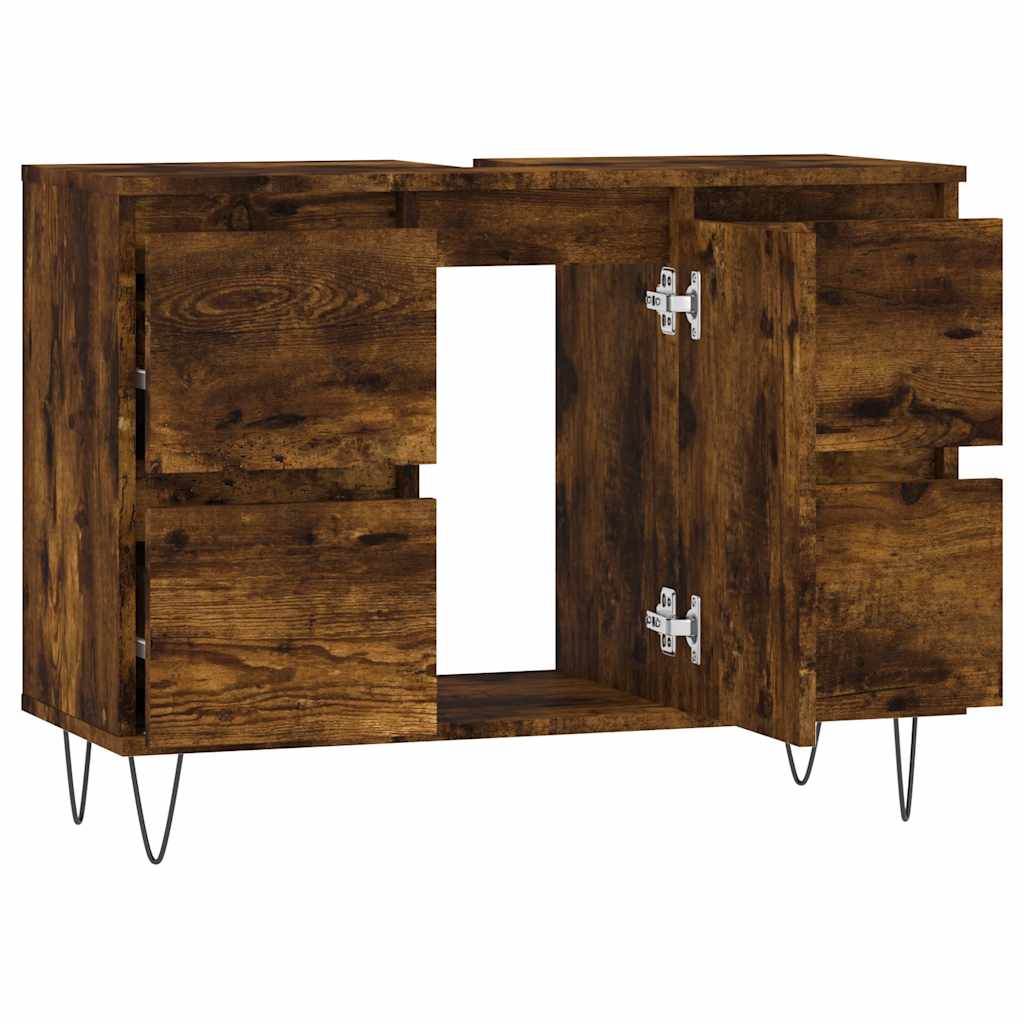 Badschrank Räuchereiche 80x33x60 cm Holzwerkstoff