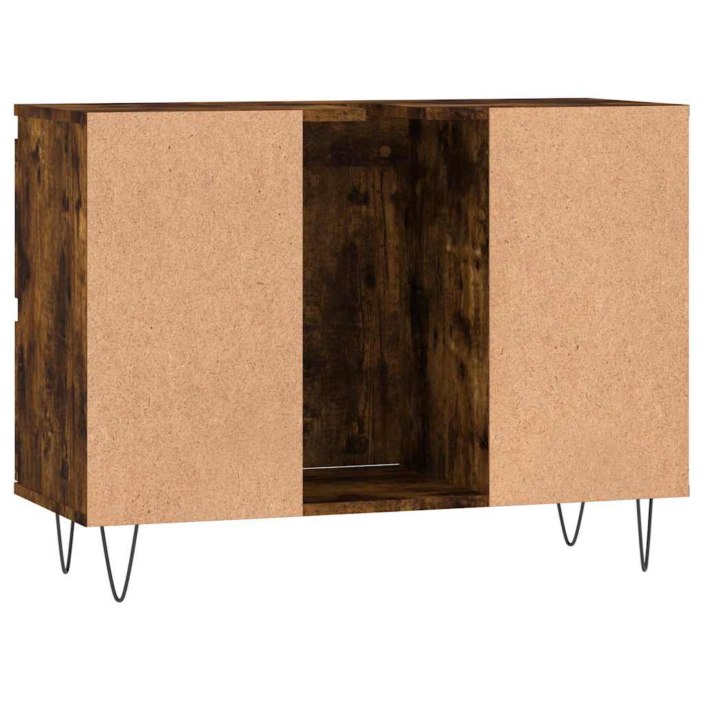 Badschrank Räuchereiche 80x33x60 cm Holzwerkstoff