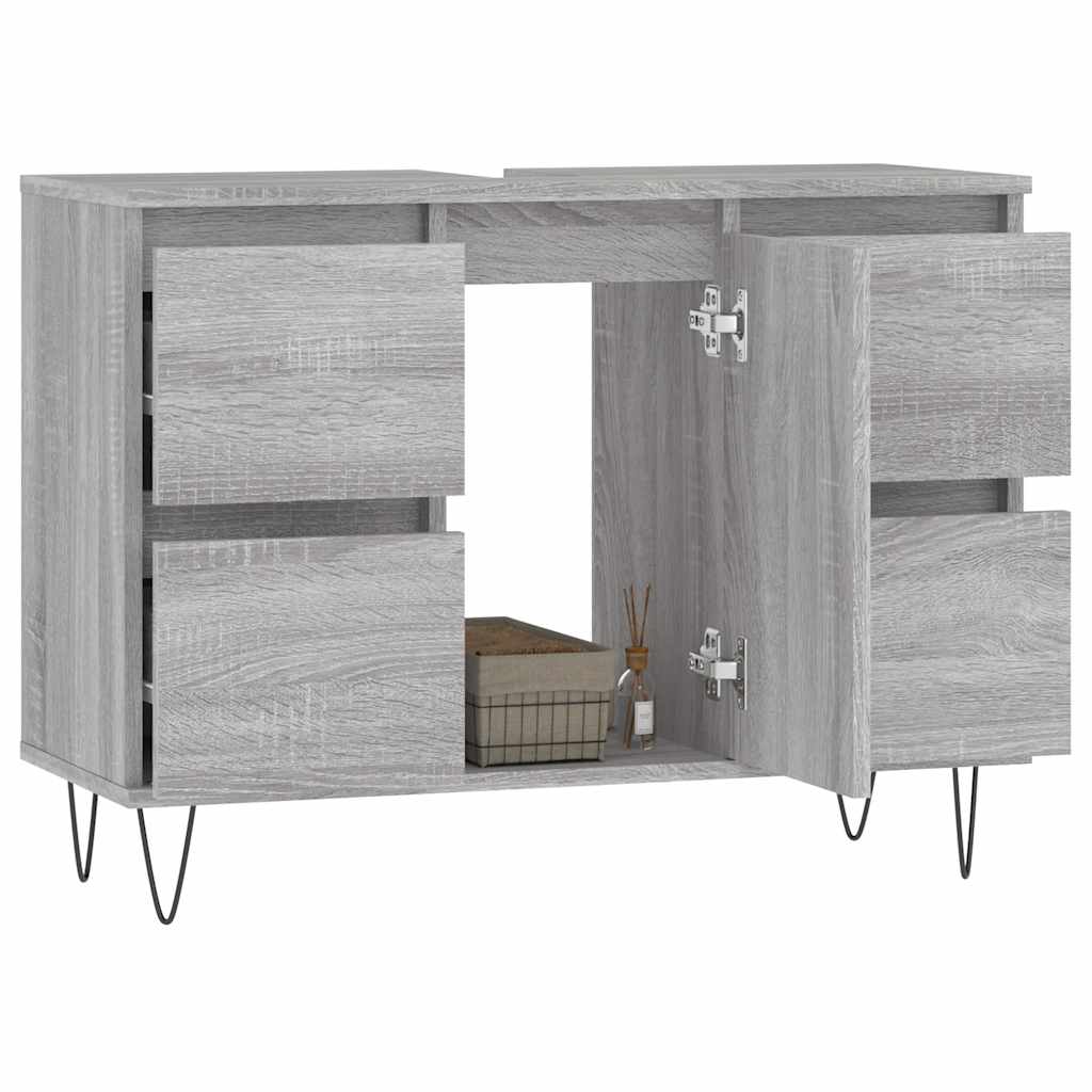 Gray Sonoma bathroom cabinet 80x33x60 cm made of wood