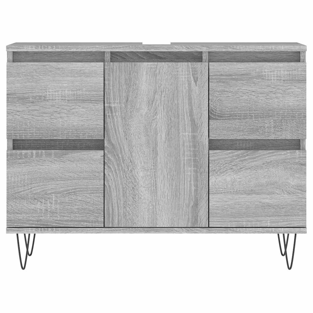 Badschrank Grau Sonoma 80x33x60 cm Holzwerkstoff