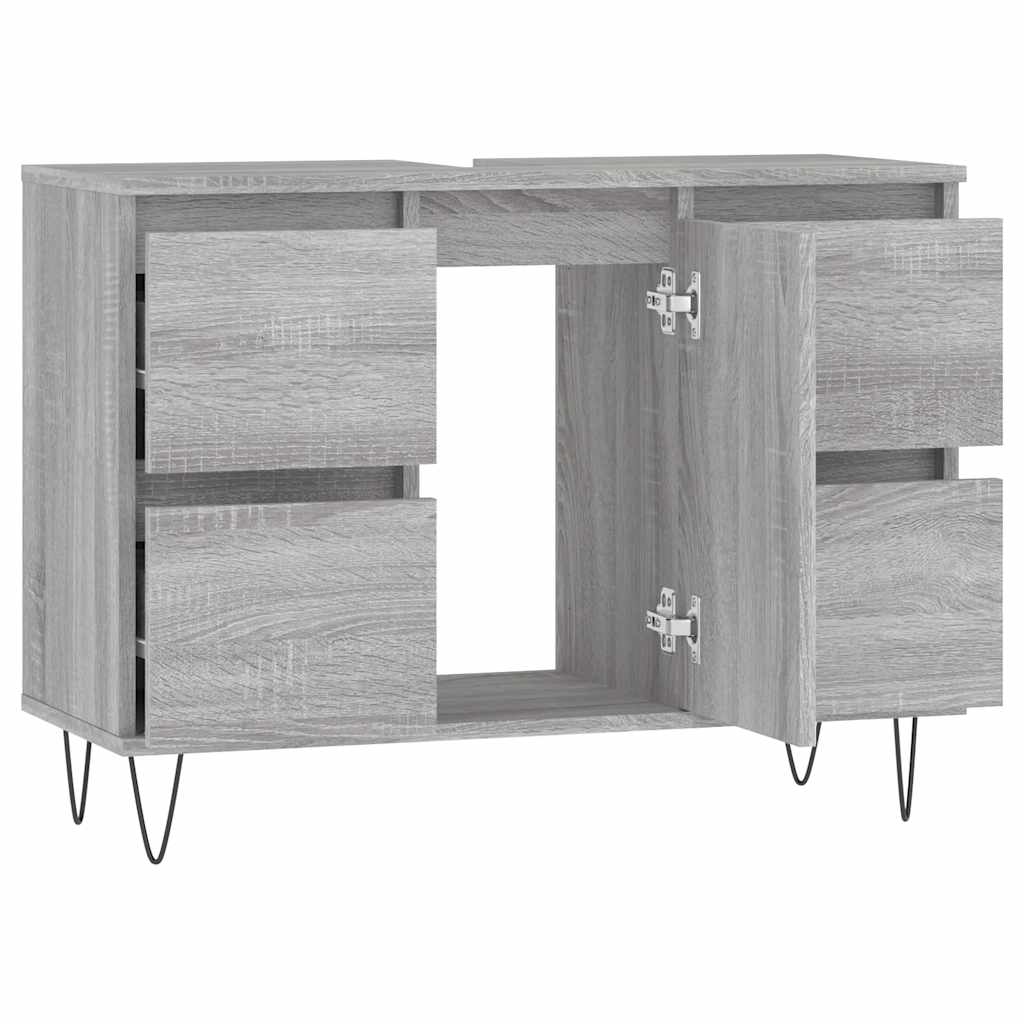 Gray Sonoma bathroom cabinet 80x33x60 cm made of wood