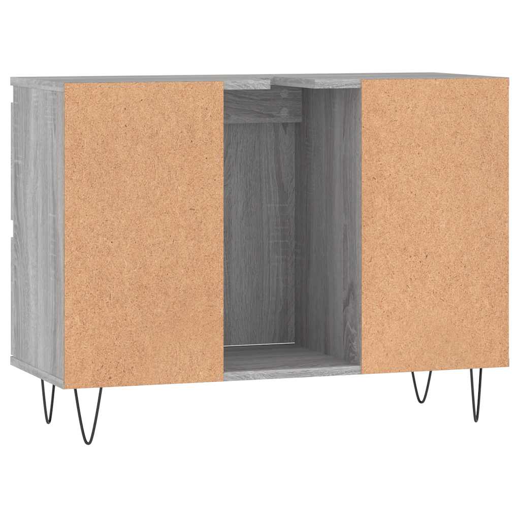 Badschrank Grau Sonoma 80x33x60 cm Holzwerkstoff