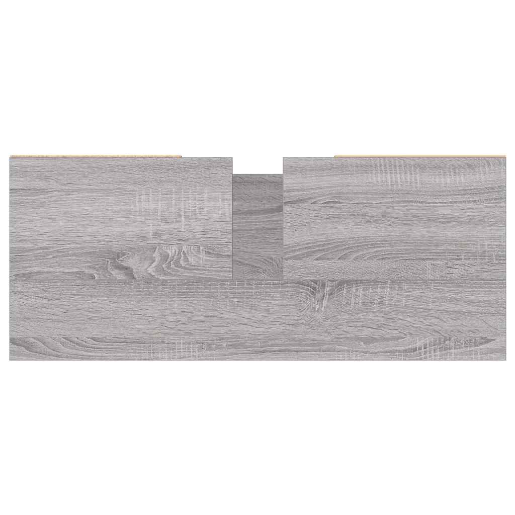 Badschrank Grau Sonoma 80x33x60 cm Holzwerkstoff