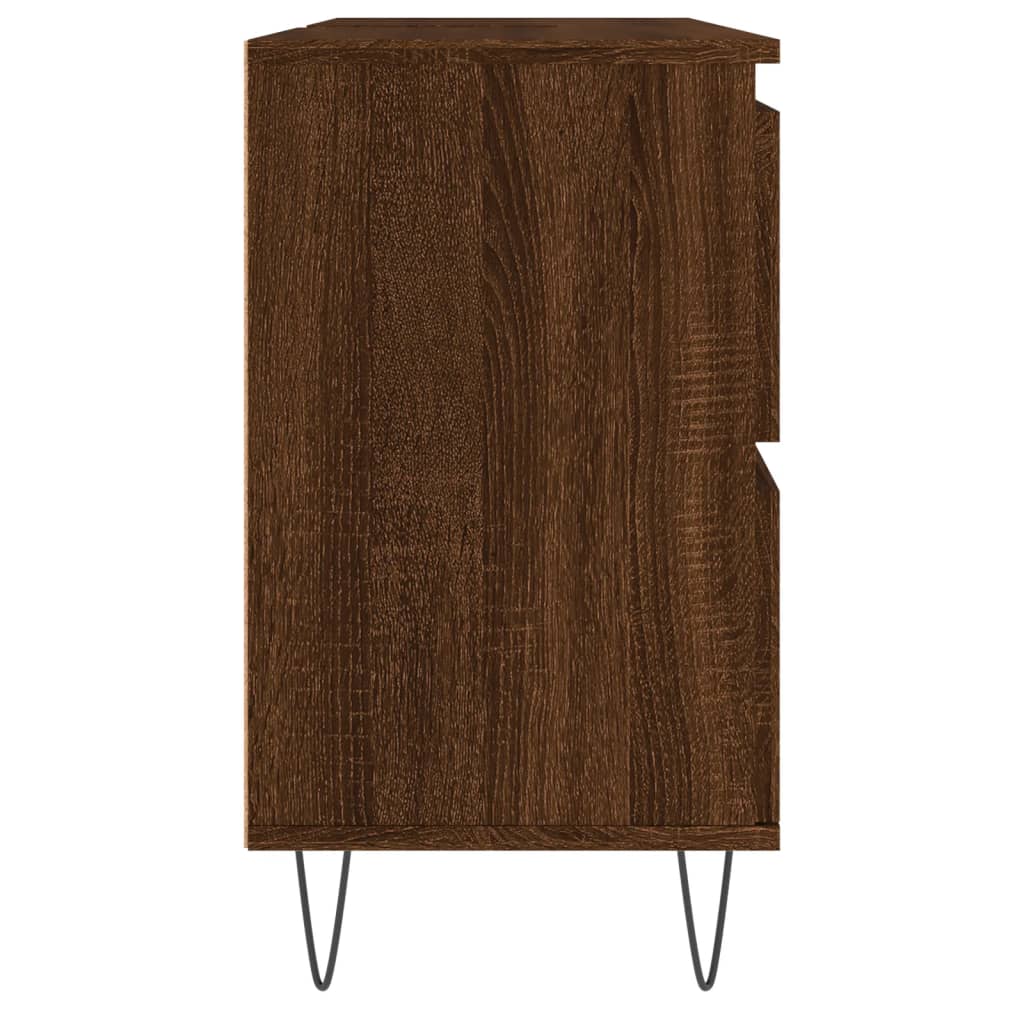 Bathroom Cabinet Brown Oak Look 80x33x60 cm Wood Material