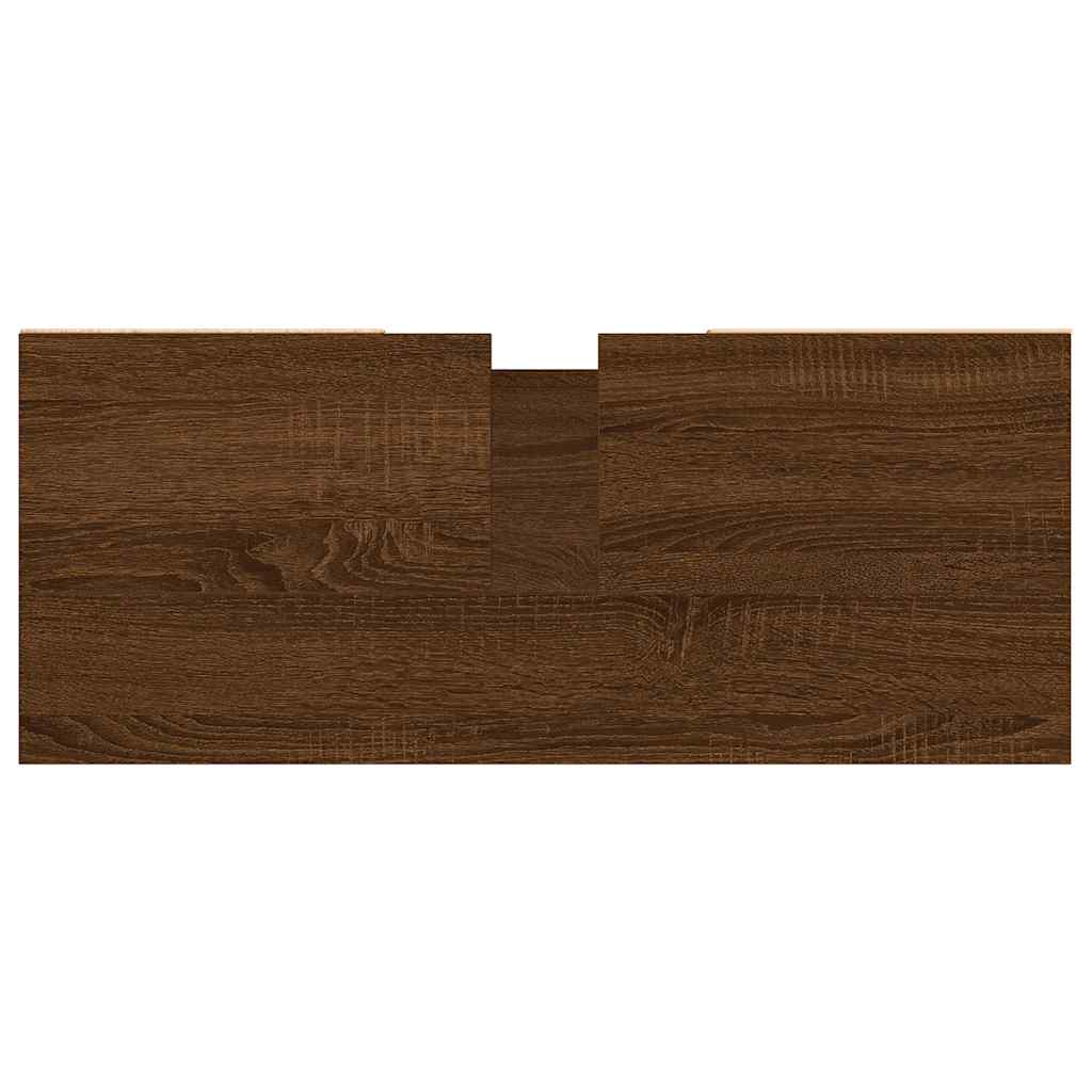 Bathroom Cabinet Brown Oak Look 80x33x60 cm Wood Material