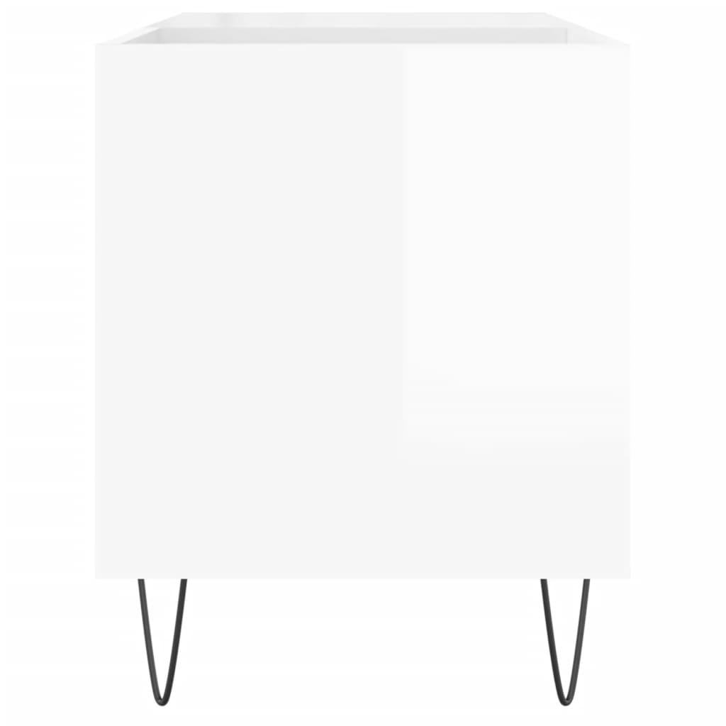 Record Cabinet High Gloss White 85x38x48 cm Wood Material