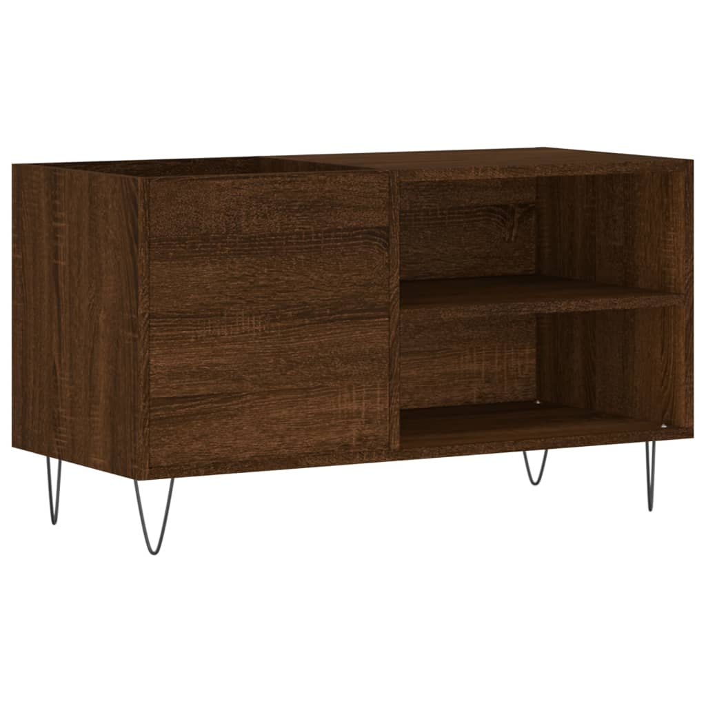 Record Cabinet Brown Oak Look 85x38x48 cm Wood Material