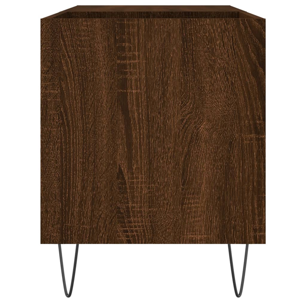 Record Cabinet Brown Oak Look 85x38x48 cm Wood Material