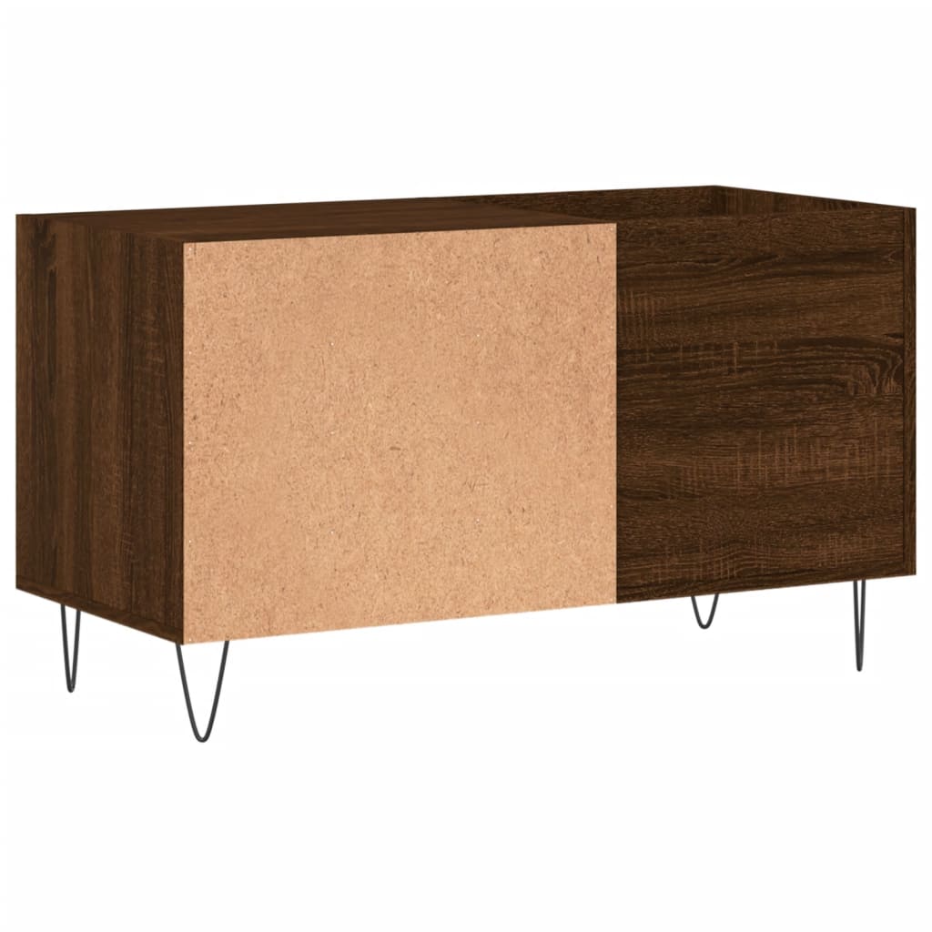 Record Cabinet Brown Oak Look 85x38x48 cm Wood Material