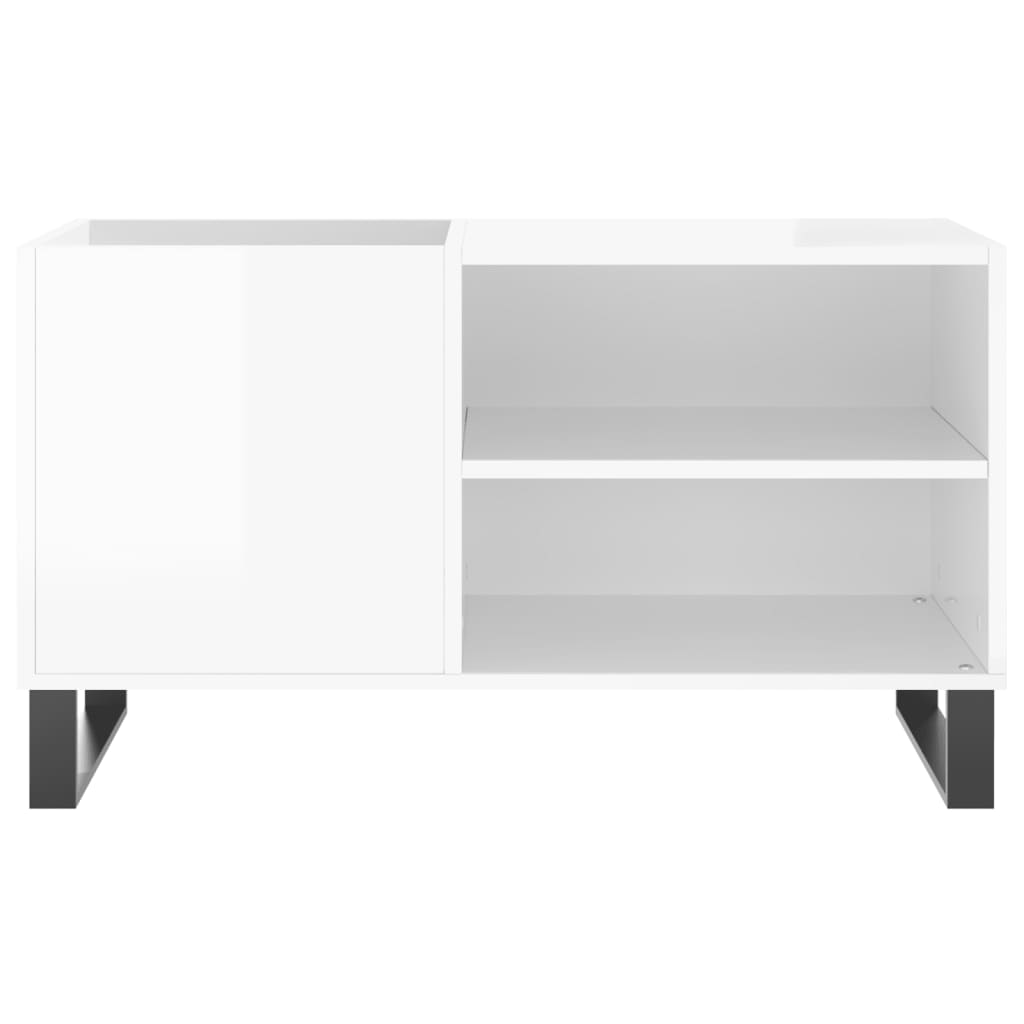 Record Cabinet High Gloss White 85x38x48 cm Wood Material