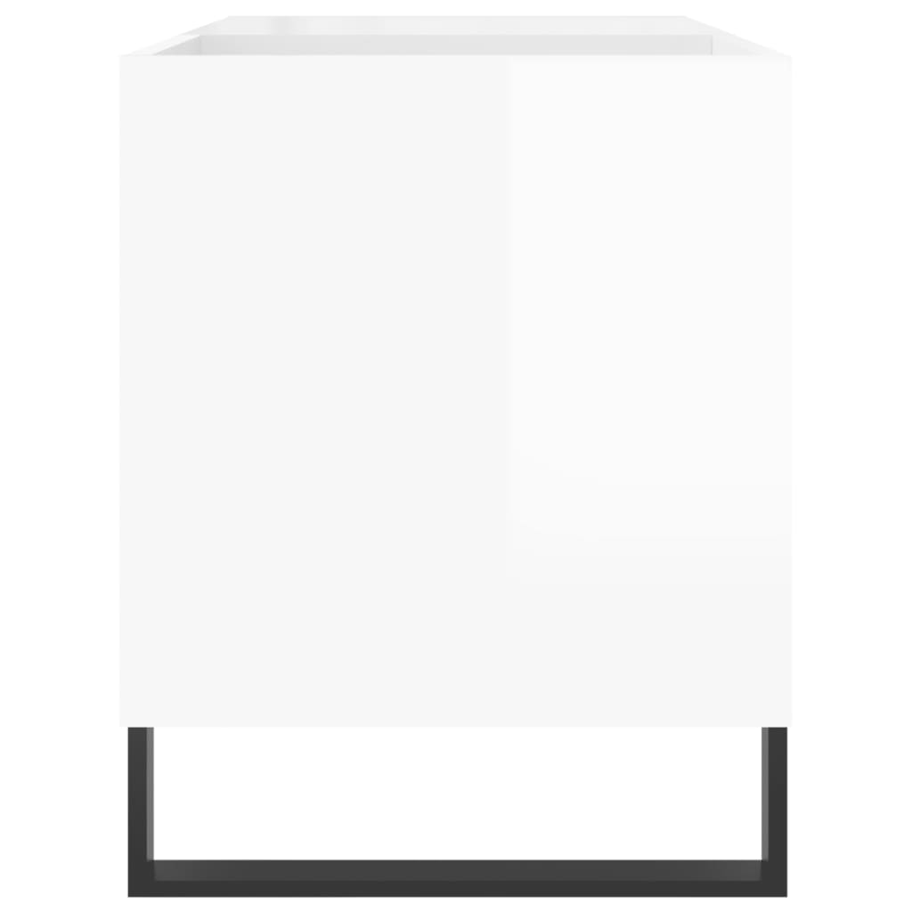 Record Cabinet High Gloss White 85x38x48 cm Wood Material