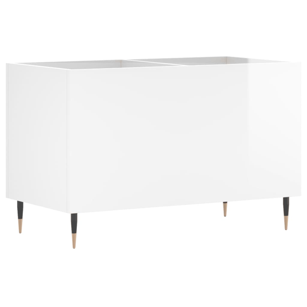 Record Cabinet High Gloss White 74.5x38x48 cm Wood Material