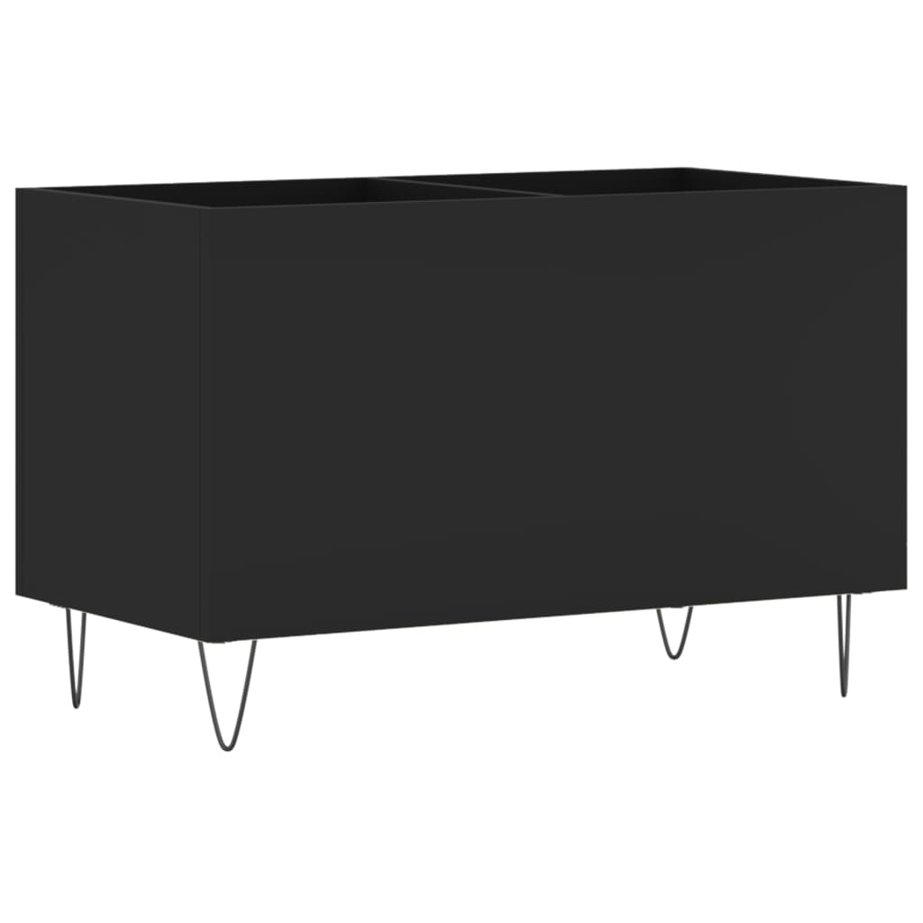 Record Cabinet Black 74.5x38x48 cm Wood Material