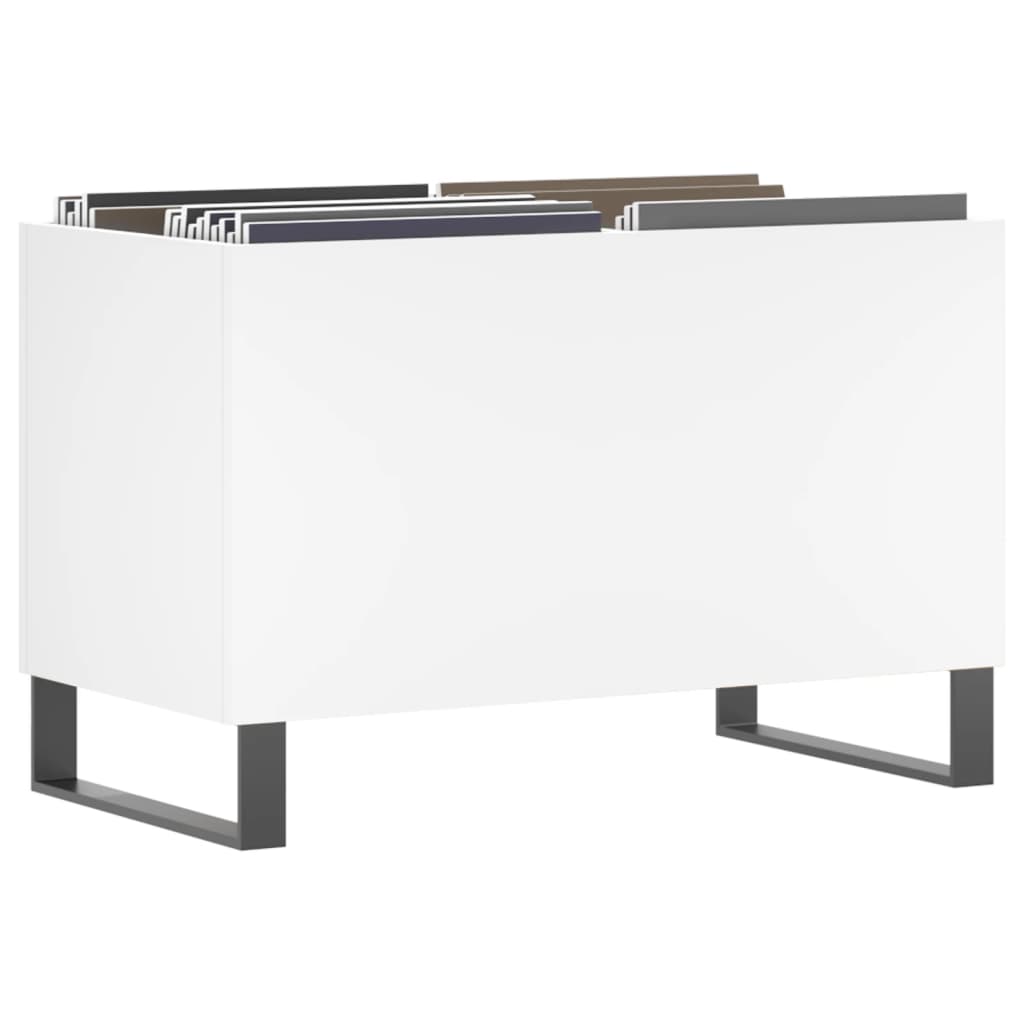 Record Cabinet White 74.5x38x48 cm Wood Material