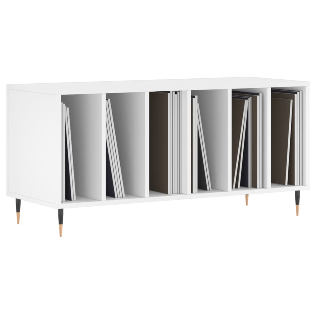 Record Cabinet White 100x38x48 cm Wood Material