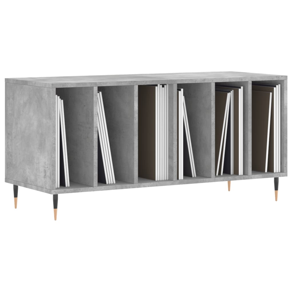 Record Cabinet Concrete Grey 100x38x48 cm Wood Material