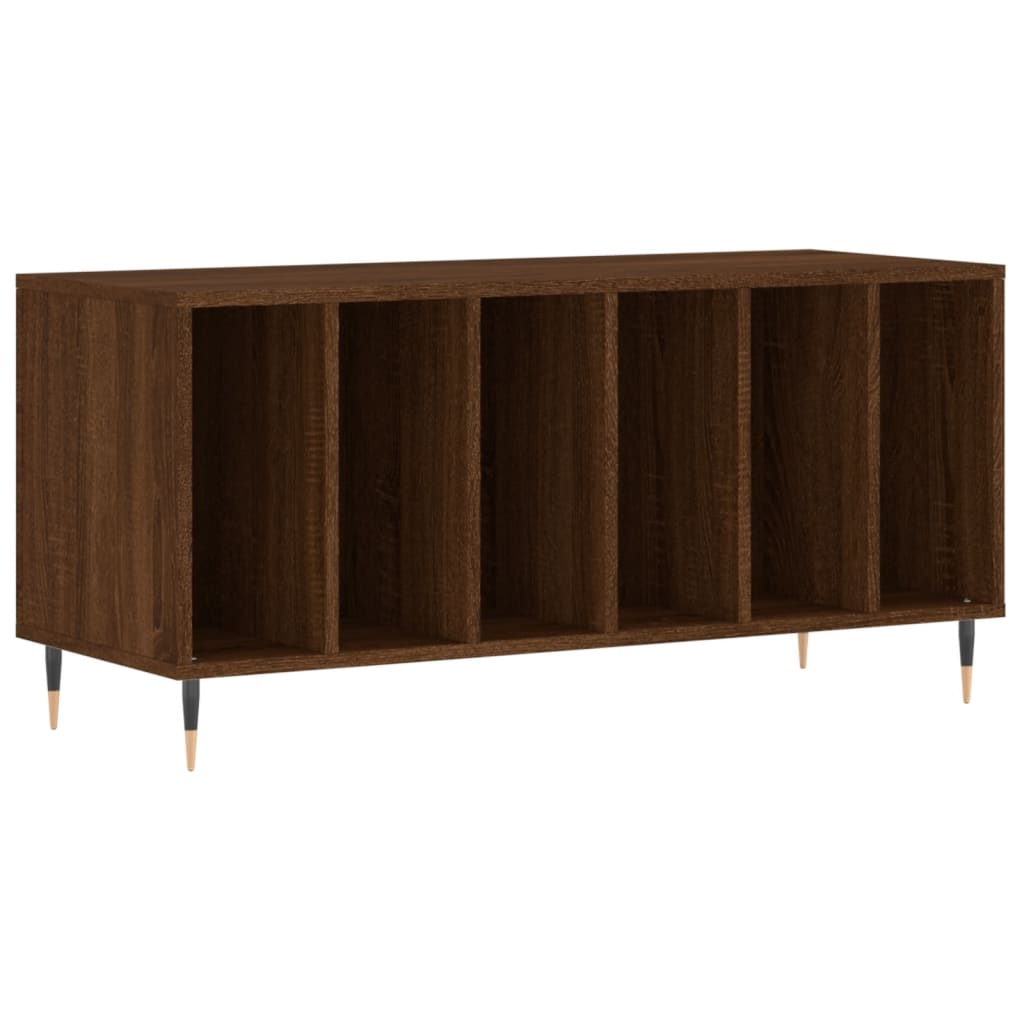 Record Cabinet Brown Oak Look 100x38x48 cm Wood Material