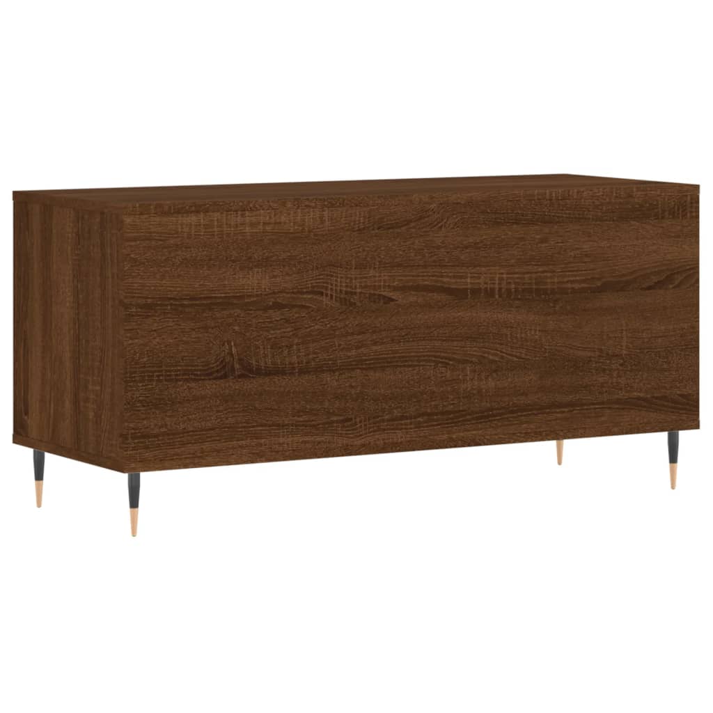 Record Cabinet Brown Oak Look 100x38x48 cm Wood Material