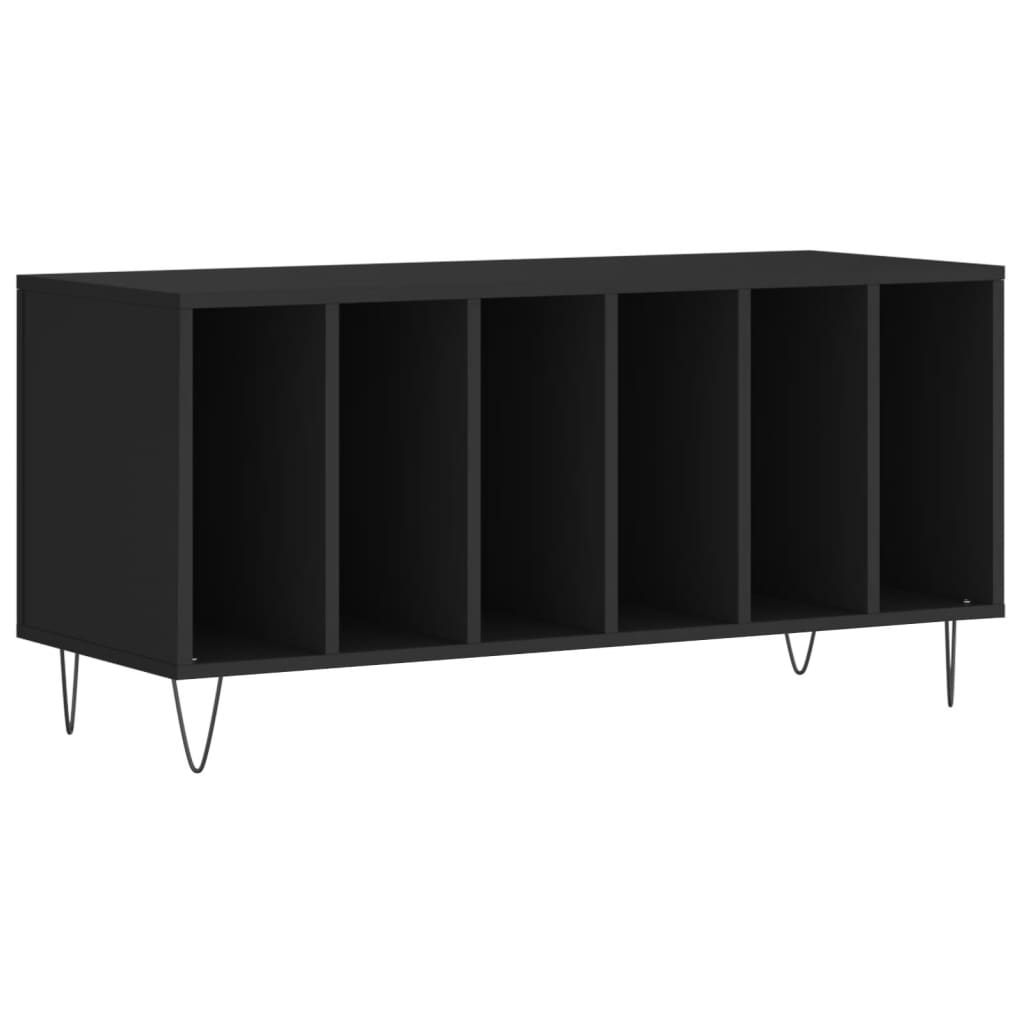 Record Cabinet Black 100x38x48 cm Wood Material