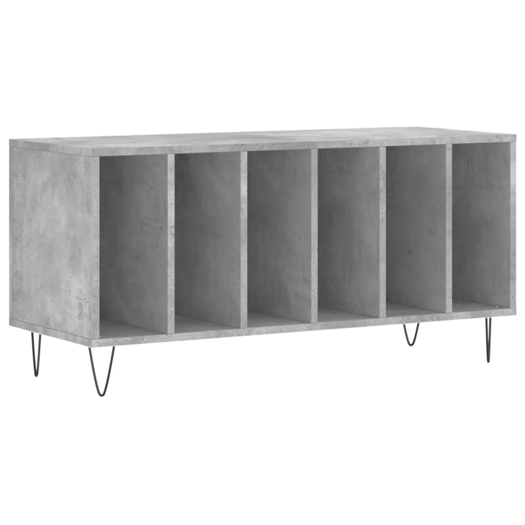 Record Cabinet Concrete Grey 100x38x48 cm Wood Material