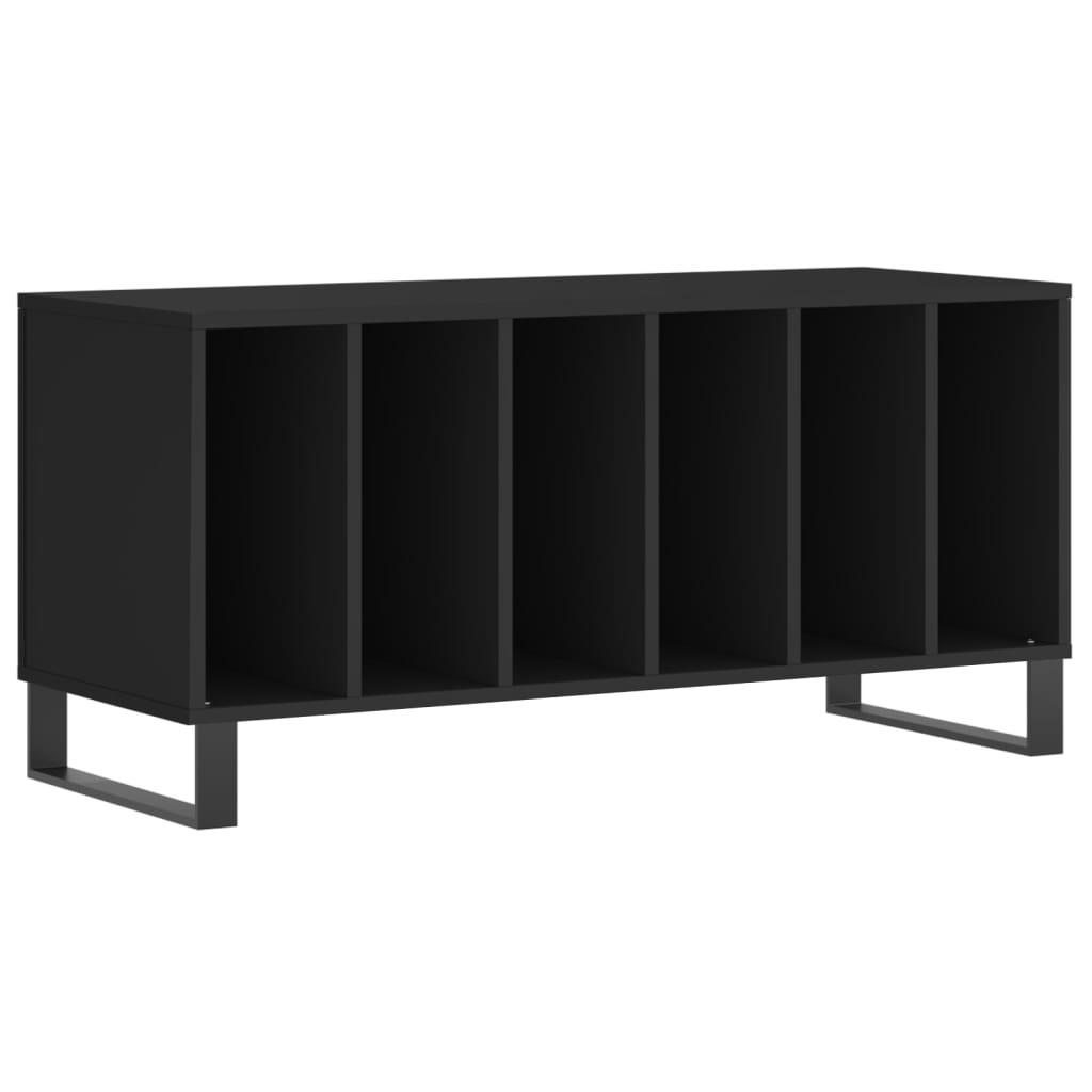 Record Cabinet Black 100x38x48 cm Wood Material