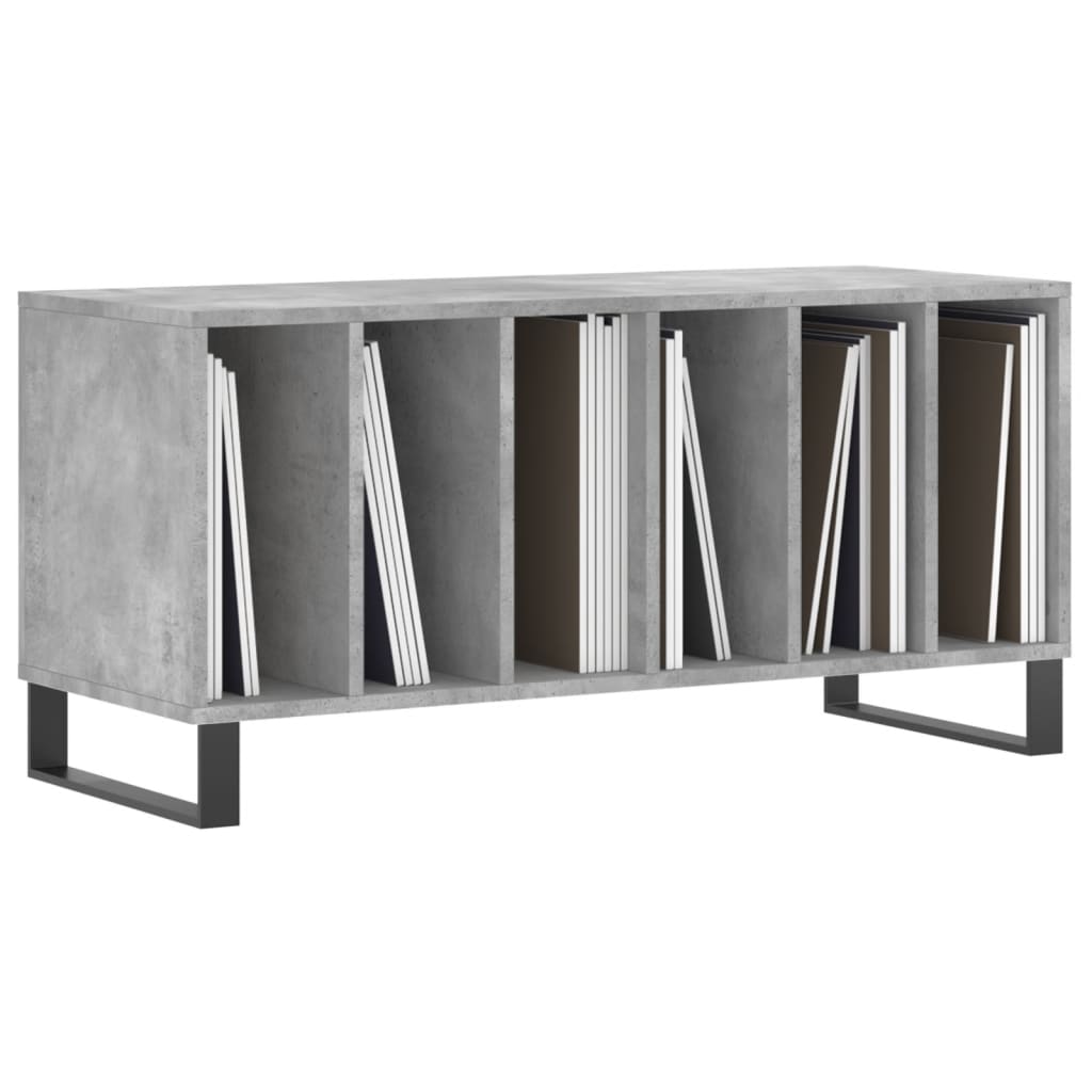 Record Cabinet Concrete Grey 100x38x48 cm Wood Material