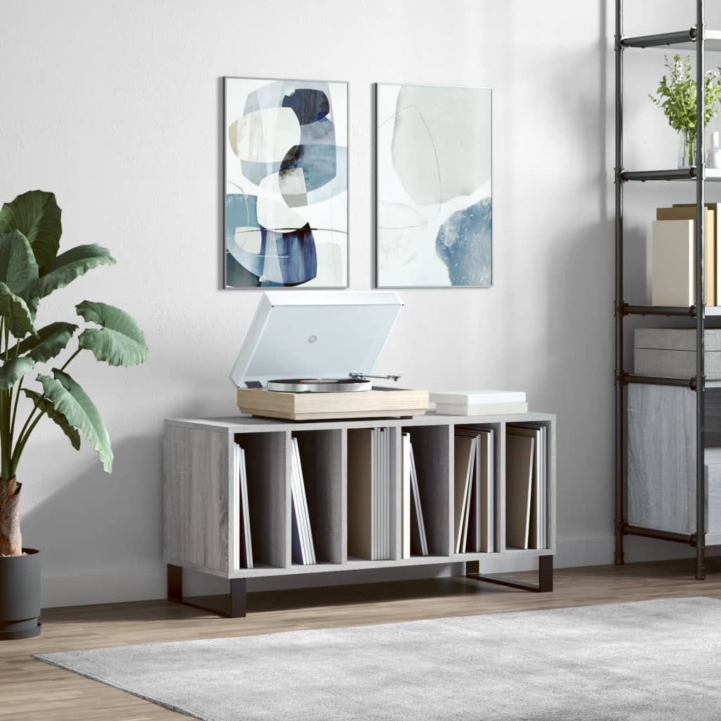 Record Cabinet Gray Sonoma 100x38x48 cm Wood Material