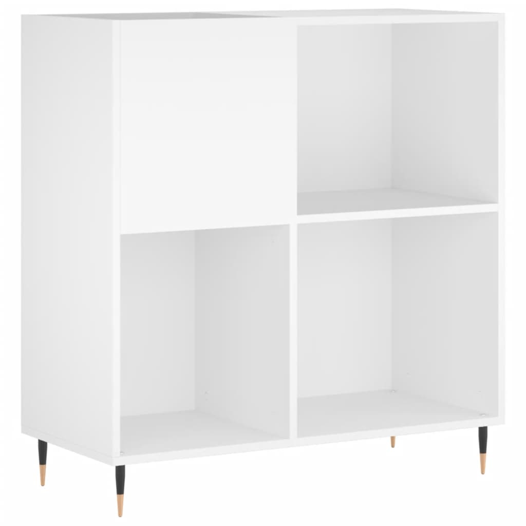 Record Cabinet White 84.5x38x89 cm Wood Material