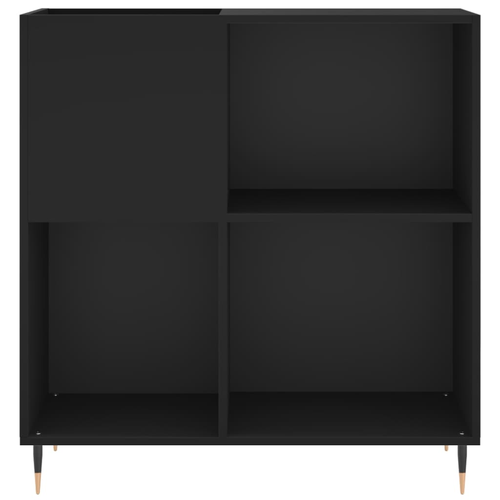 Record Cabinet Black 84.5x38x89 cm Wood Material