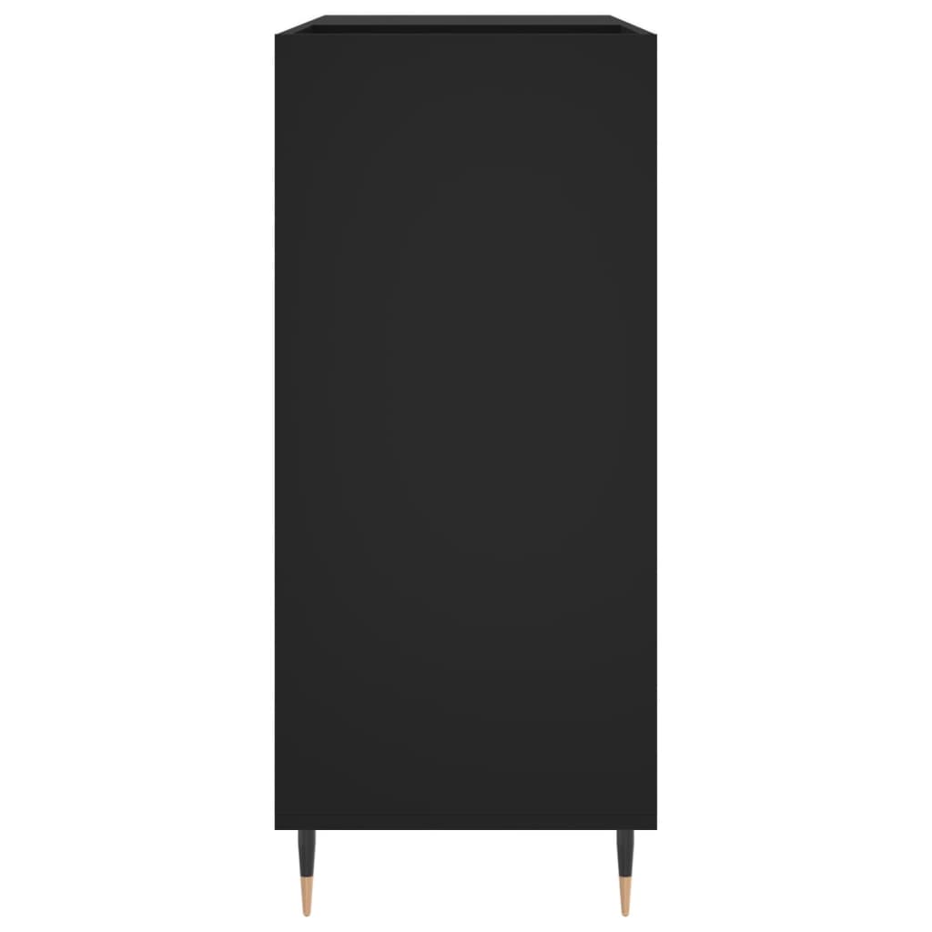 Record Cabinet Black 84.5x38x89 cm Wood Material