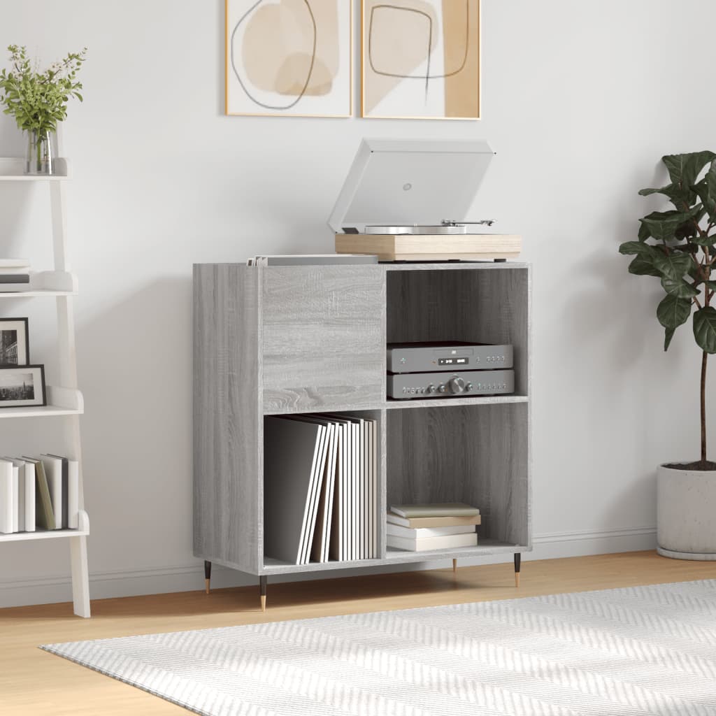 Record Cabinet Gray Sonoma 84.5x38x89 cm Wood Material