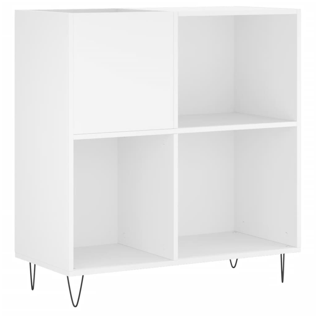 Record Cabinet White 84.5x38x89 cm Wood Material