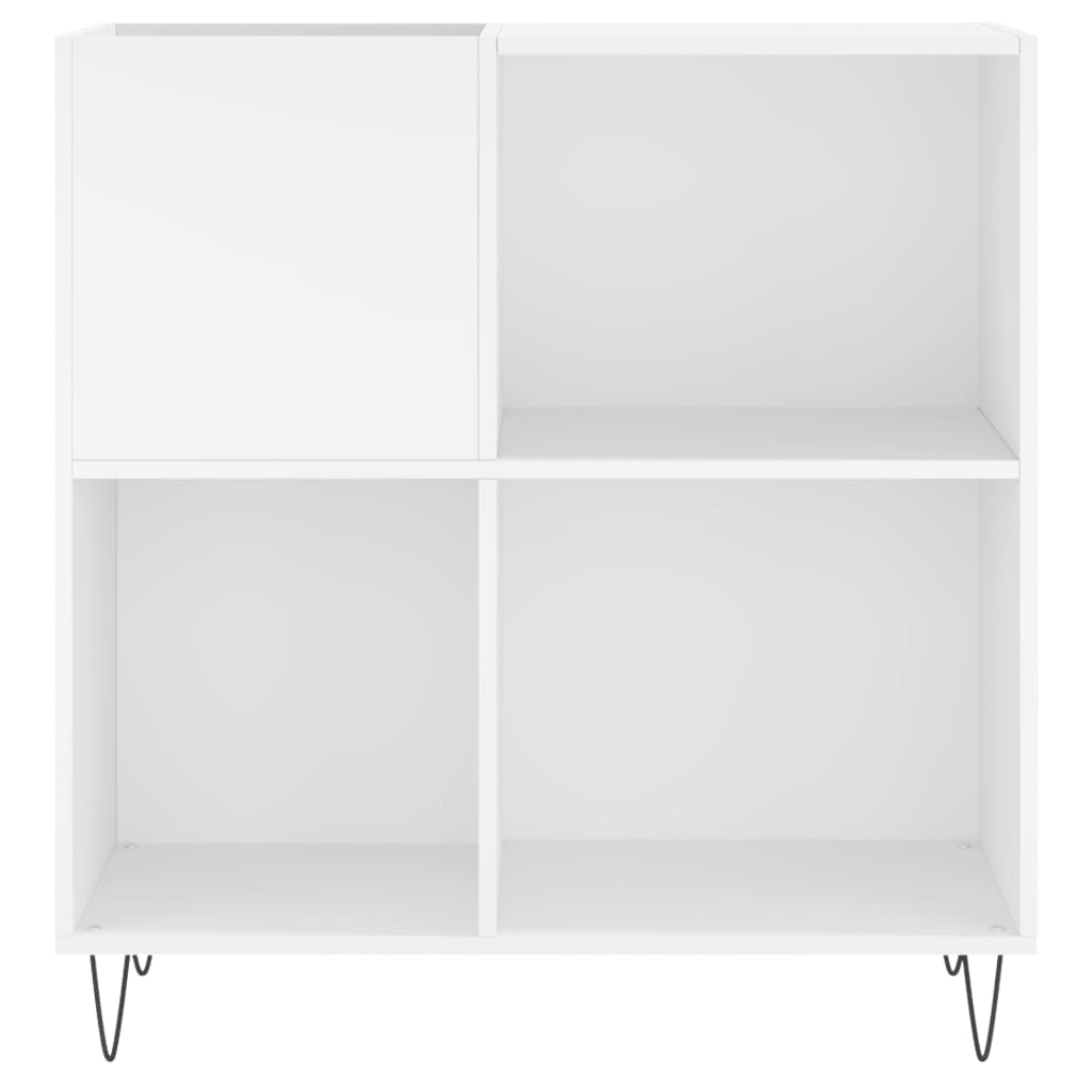 Record Cabinet White 84.5x38x89 cm Wood Material