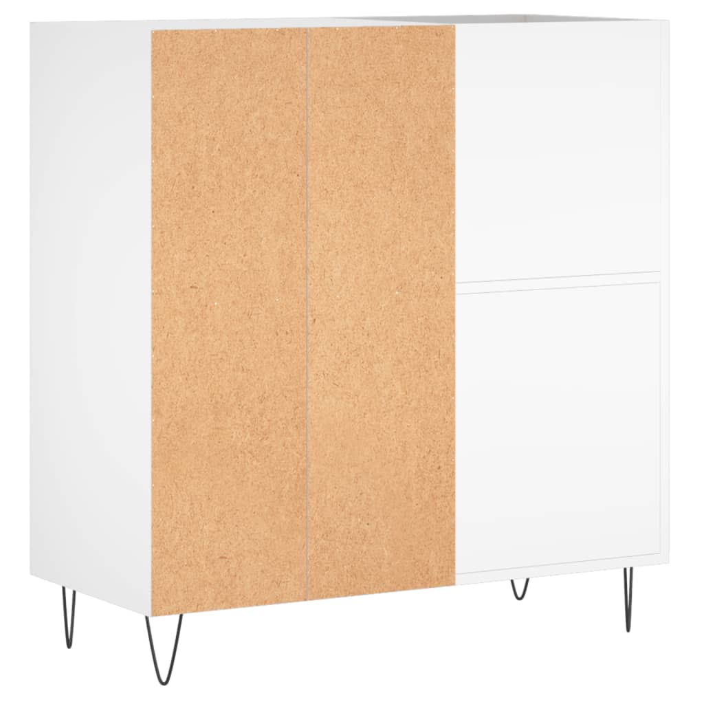 Record Cabinet White 84.5x38x89 cm Wood Material